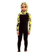 Детский костюм для дайвинга с длинными рукавами и капюшоном с цветочным рисунком, купальный костюм, лайкра, гидрокостюмы для серфинга, детский плавательный костюм для серфинга, купальный костюм