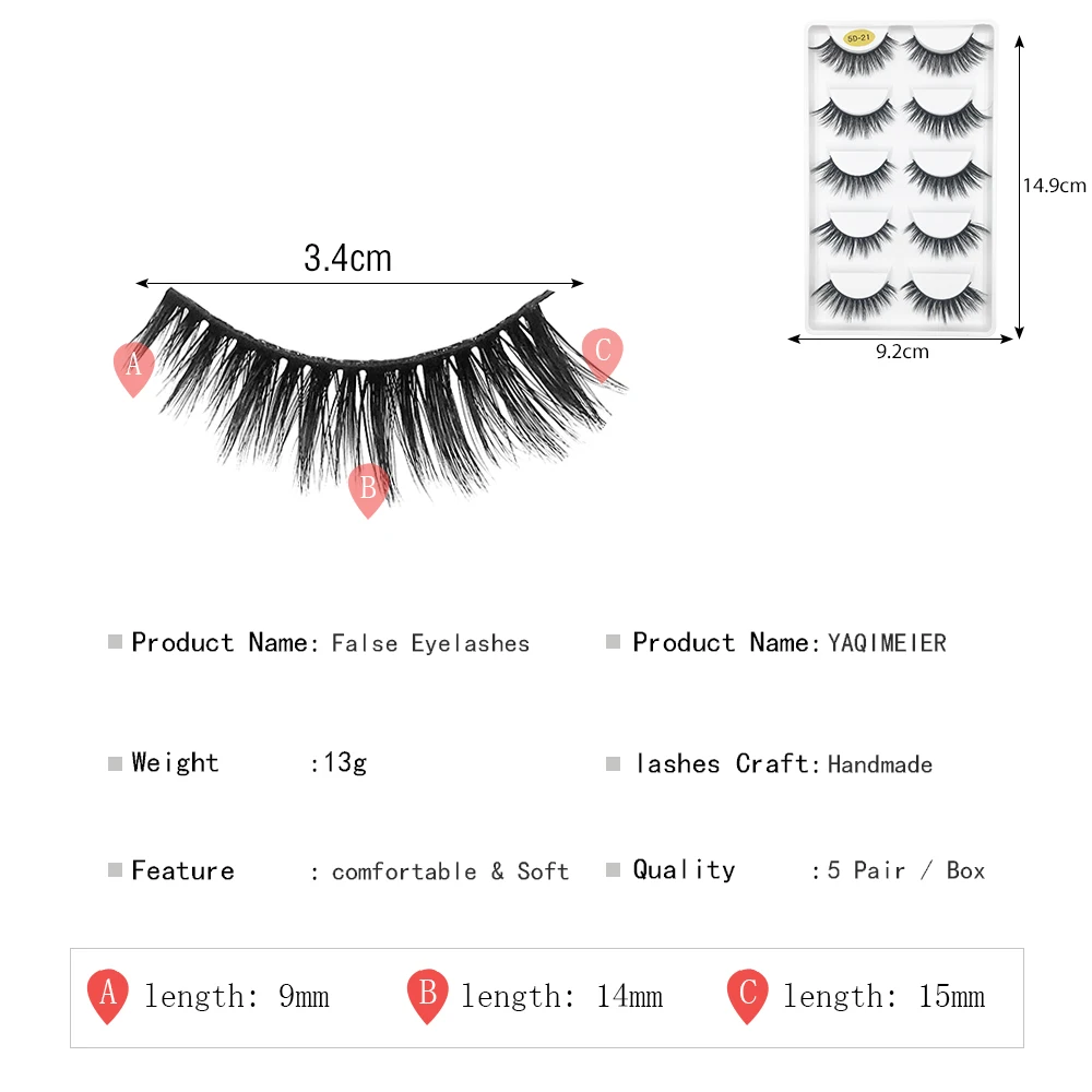 ZMQ5D21 eyelashes  size