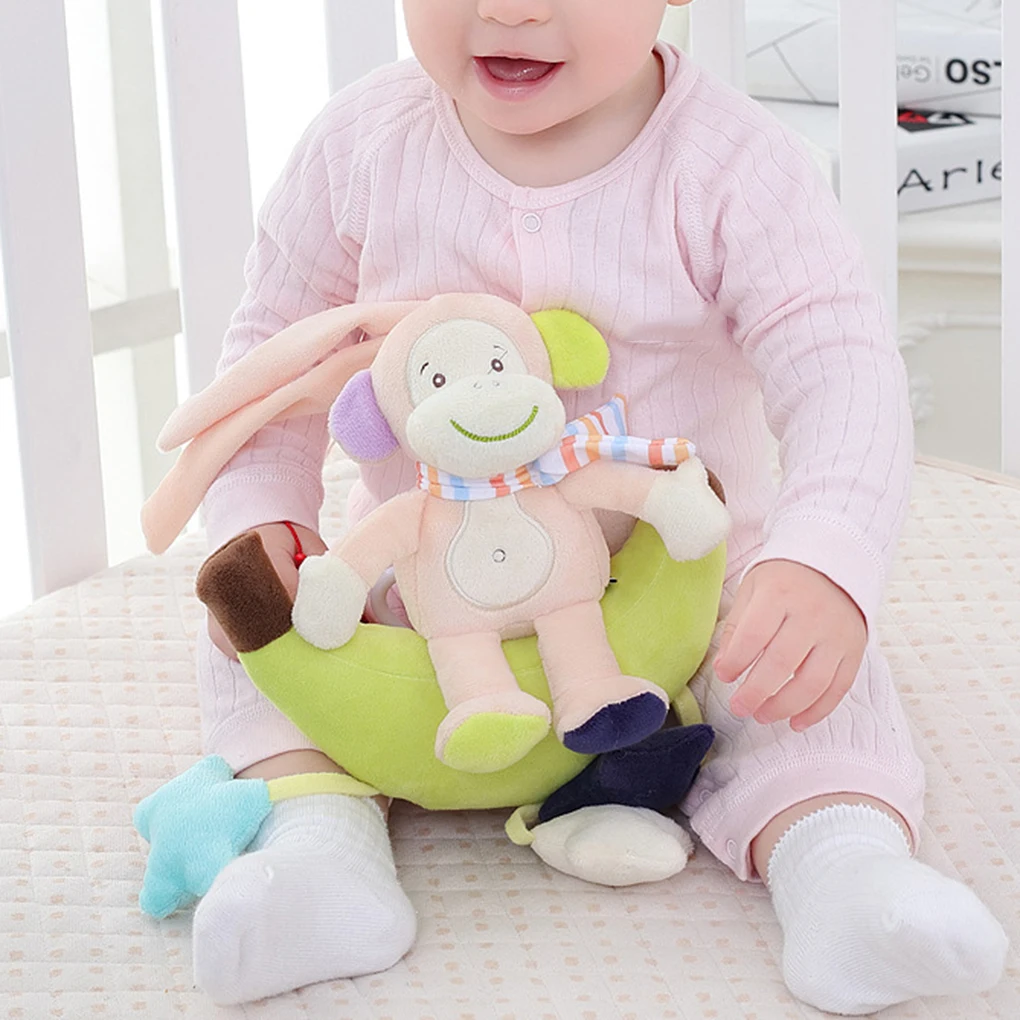 Lovely Infant Baby Bed Crib Soft Cartoon Animal Rattle Hand Bell Plush Stroller Early Educational Toy