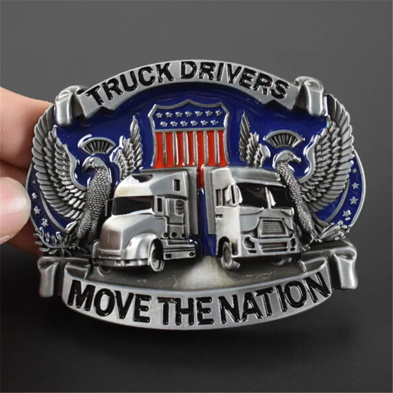Belt Buckle Metal 89MM TRUCK DRIVER Eagle Logo Diy Mens Clothes Luxury
