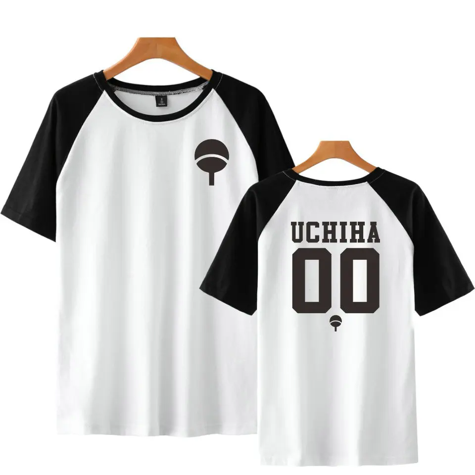 Лидер продаж, летняя футболка с принтом Аниме Наруто Uchiha Hatake Uzumaki Clan Badge, футболка с коротким рукавом размера плюс, футболка в стиле хип-хоп, Camiseta Masculina - Цвет: White 1