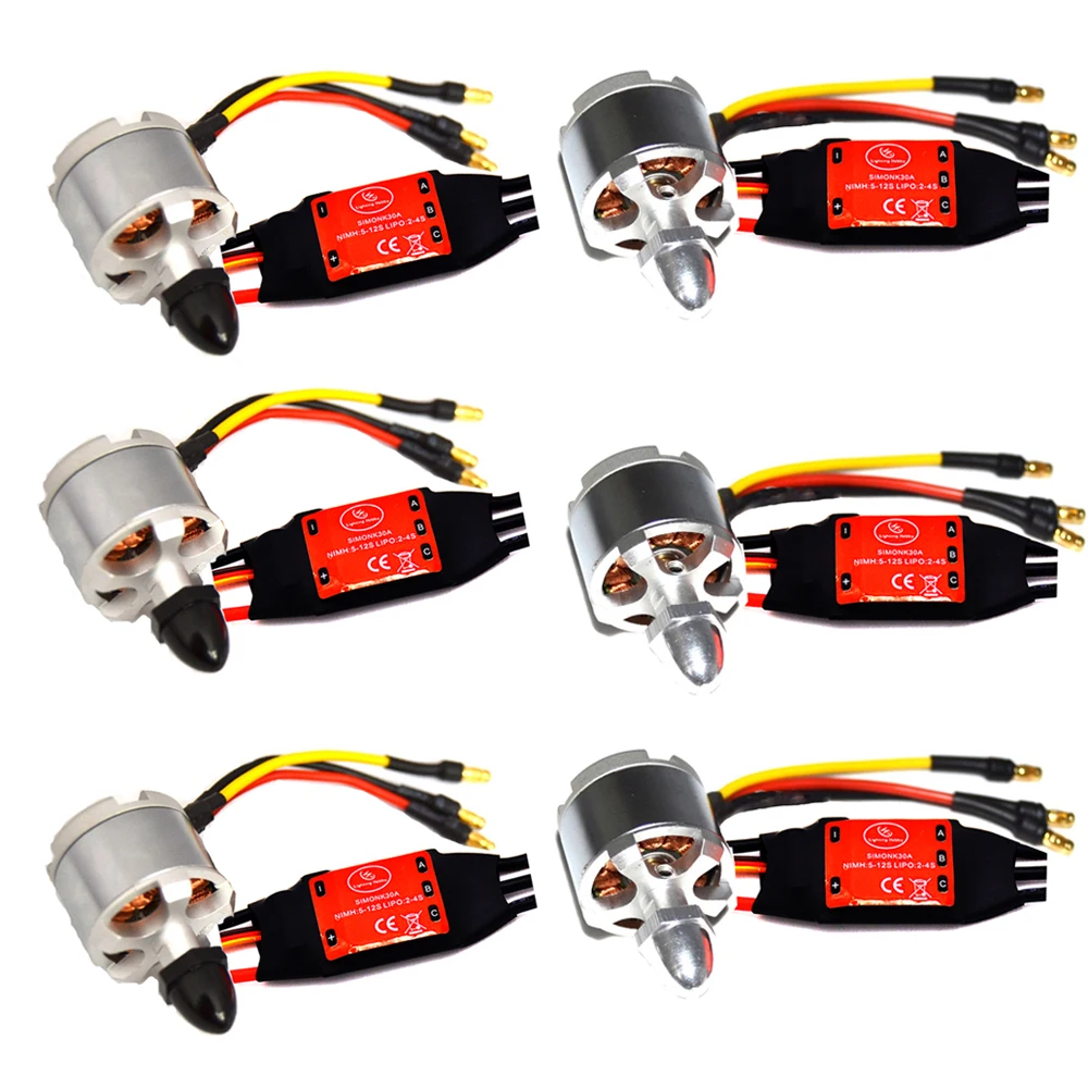 

6x 2212 920KV Brushless Motor (CW / CCW) + 6x SIMONK 30A ESC For DJI Phantom
