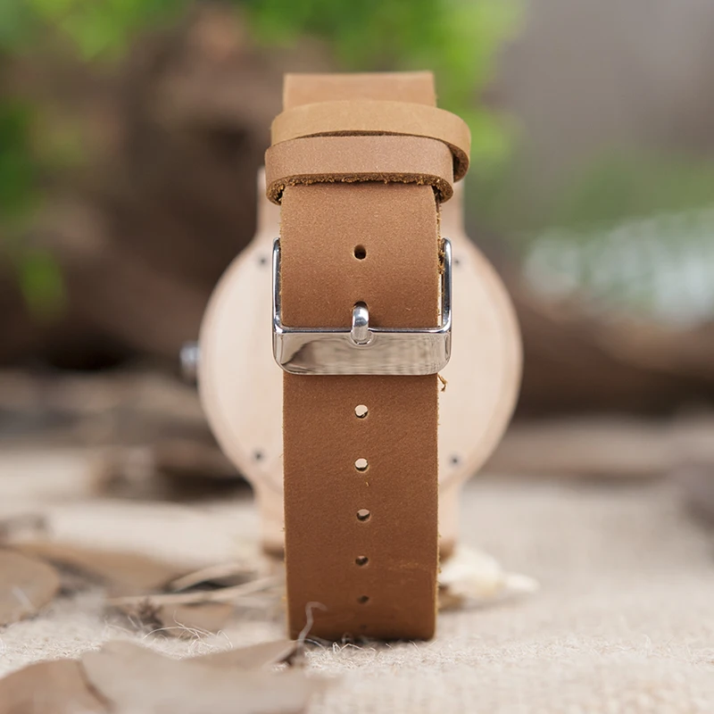 BOBO BIRD High Quantity Mens Wooden Quartz Watch Male Wristwatch Men with Leather Strap as Gift Customized Logo relojes hombre