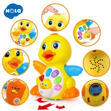 Free Shipping Huile Toys 808 EQ Flapping Yellow Duck child puzzle electric toy animal music