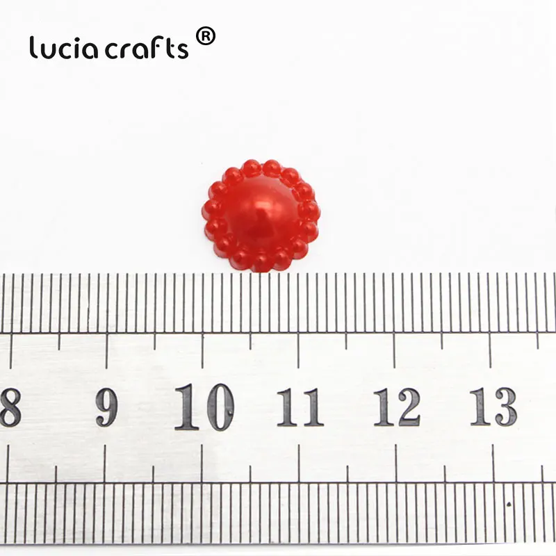 Lucia Crafts 50/100 шт цветок имитация жемчуга Flatback для скрапбукинга декор Сделай Сам