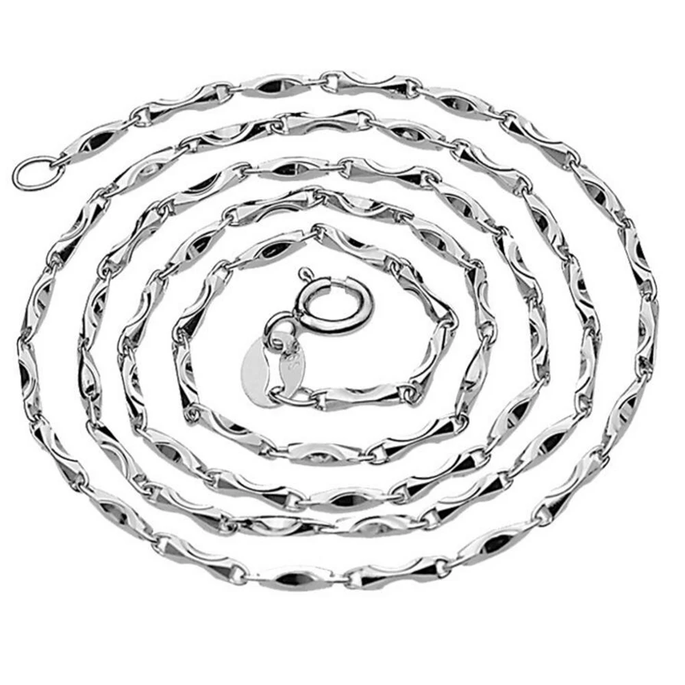 990 pure silver necklace male Women ingot chain pendant short design