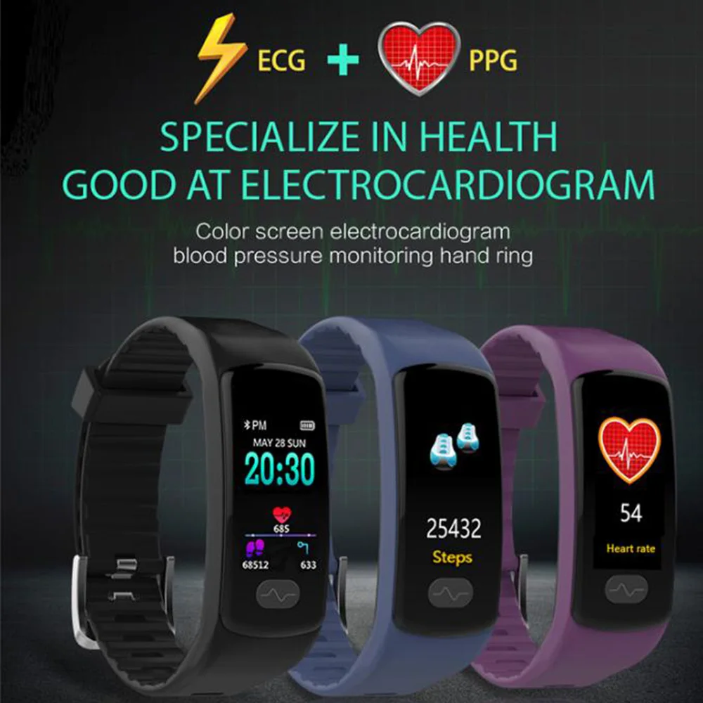 Часы Timethinker E07 Smartwatch ECG PPG Браслет фитнес трекер кровяное давление пульсометр