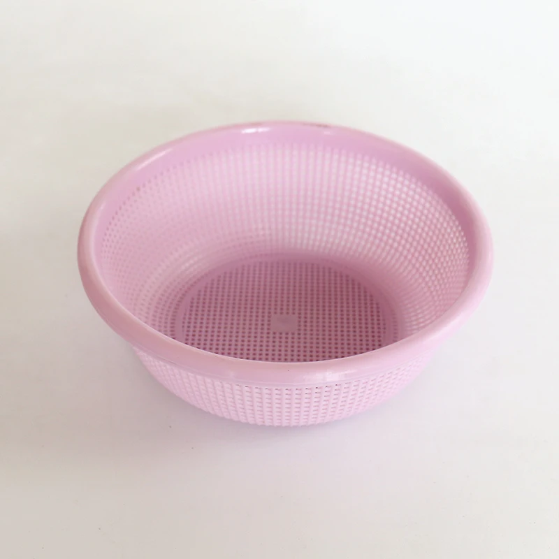 WIILII пластиковая кухонная корзина для мытья овощей и фруктов, круглая пустотелая корзина для слива - Цвет: Purple M