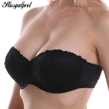 Plusgalpret, сексуальное женское белье, кремниевый ремешок, бюстгальтер на половину чашки, для женщин, B C, бюстгальтеры, женское нижнее белье, без бретелек, пуш-ап, бюстгальтер, Mujer