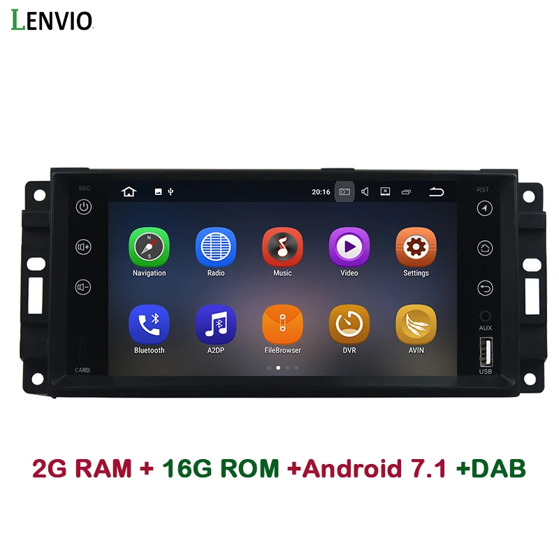 Flash Deal Lenvio 2GB RAM Android 7.1 CAR Radio GPS Navigation For Dodge Jeep Commander Compass Grand Cherokee Wrangler Chrysler 300C 0