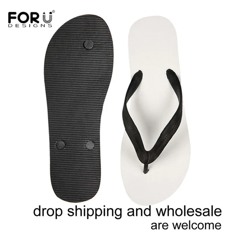 

FORUDESIGNS Customize With Logo Printing Men Flip Flops 2019 Beach Sandals Outdoor Home Slip on for Male Slippers Shoes Sandalie