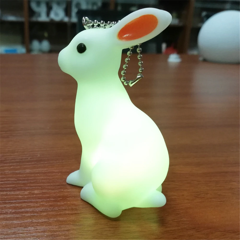 

New Cute Rabbit Shaped Key Chains Keyring Night Light Table Desk Lamp Room Decor Creative Gifts 1pcs