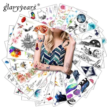 

Glaryyears 20 Sheets/Set 15*21cm Temporary Tattoo Sticker Fake Tatoo Flash Tatto Waterproof Small Body Art Men Women PKM20set01