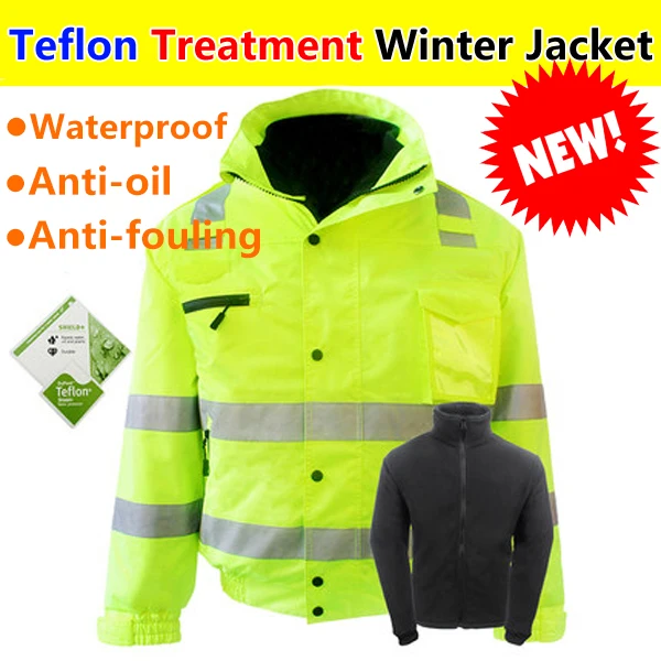 SFvest High visibility Reflective safety jacket winter waterproof bomber jacket with Teflon treatment free shipping