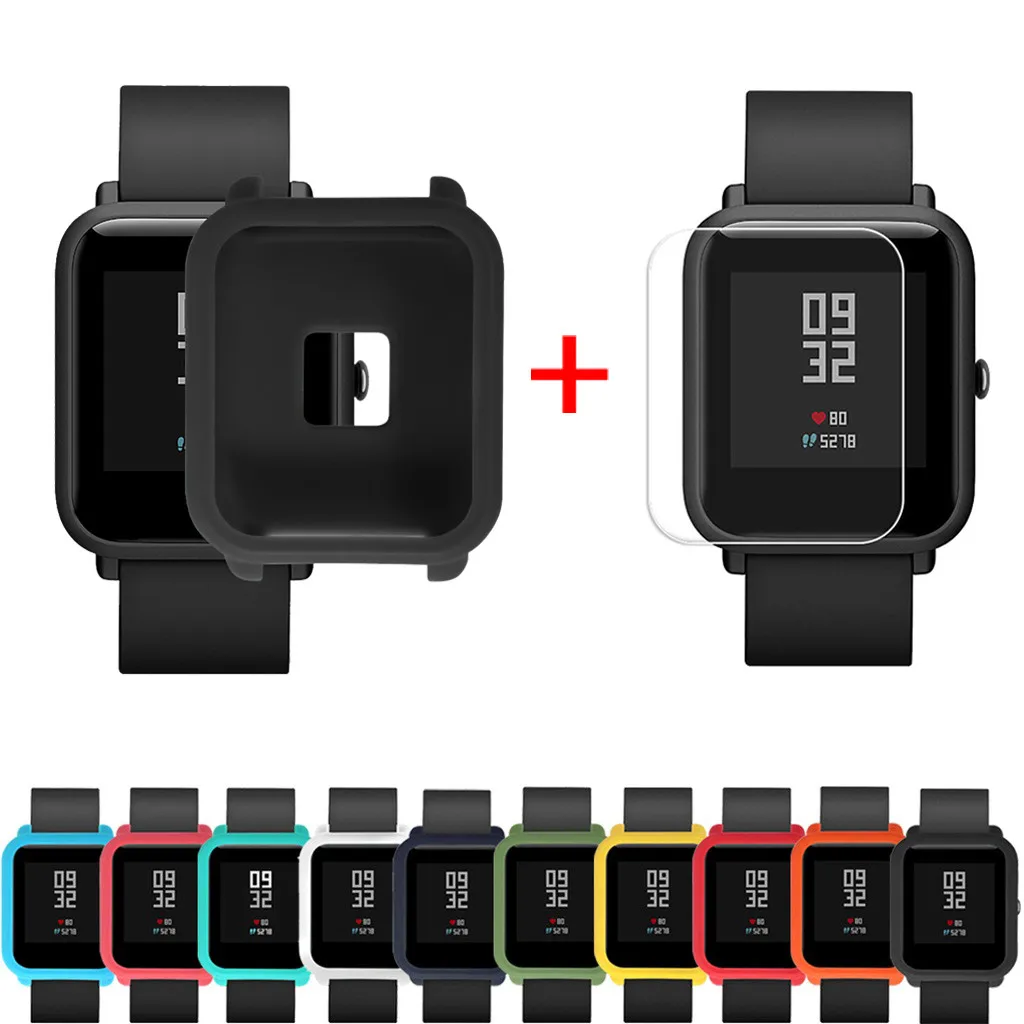 

Watch Frame with Screen Protector Soft Silicon Case Cover for Huami Amazfit Bip Youth Watch Caja de reloj Dropship#T10
