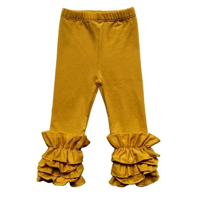 16 New fall colors Mardi Gras Colors Purple Green Gold print icing ruffle baby leggings girls ruffle pants wholesale bulk order - Цвет: 16