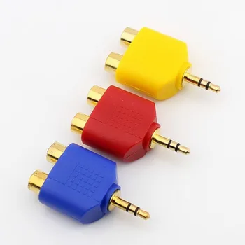 

50pcs Jack 3.5mm Audio Cable Connector ,3.5mm Jack Stereo Headset Male to Double RCA Female Headphone Plug Gold-plated