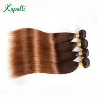 Ombre บราซิลตรงผมสองโทนสีบลอนด์ Ombre ผมรวมกลุ่ม Non-Remy 4 ข้อเสนอ Bundle T4 /30 จัดส่งฟรี