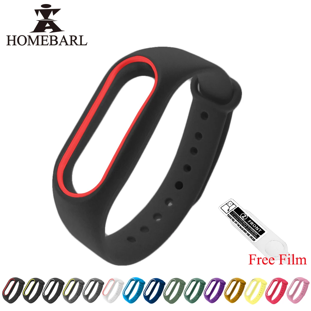 

New Colorful Silicone Wrist Strap Bracelet Double Color Replacement watchband For Original Miband 2 Xiaomi Mi band 2 Wristbands