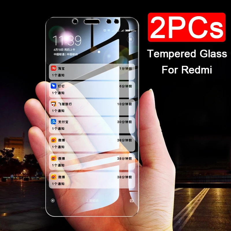 

2PCs Protective Glass On For Xiaomi Redmi Note 7 Pro Glass For Redmi Note 6 Pro 6A 5A 5 Plus Screen Protector Tempered Glass 7A
