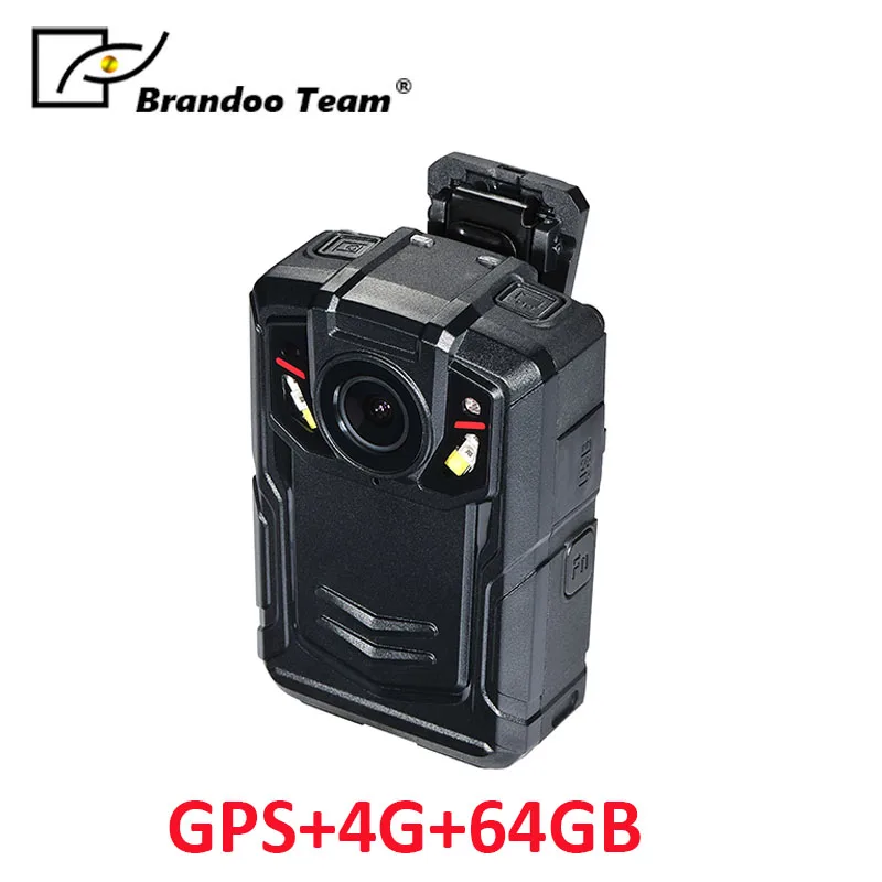 GPS 4G 64GB Full HD 1080P police body worn camera for security guard.