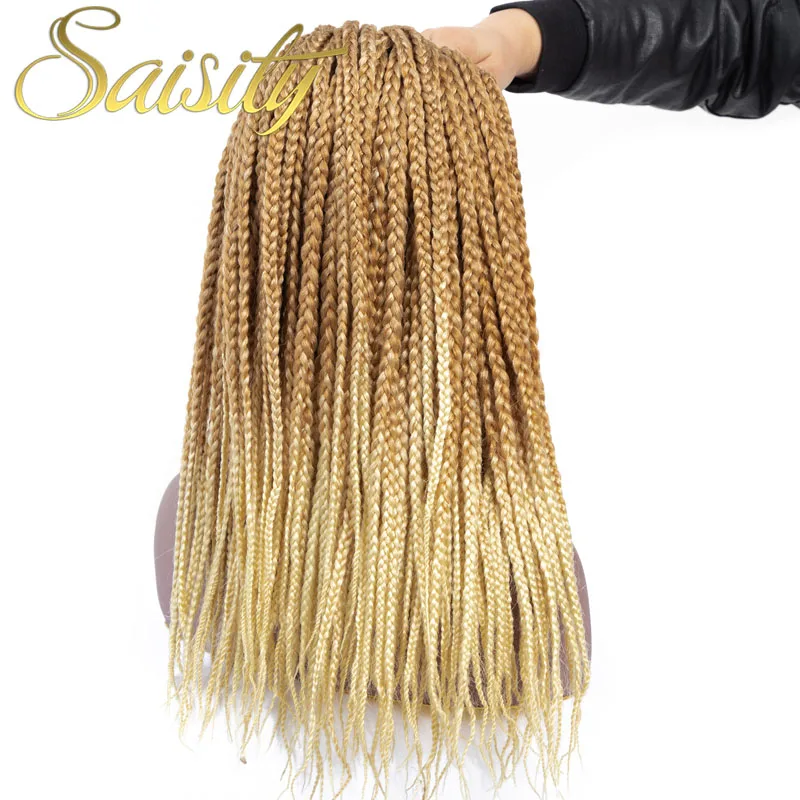 Saisity Ombre Fiber Synthetic Braiding Hair Bulk Crochet Braids Micro Box Braids Crochet Hair