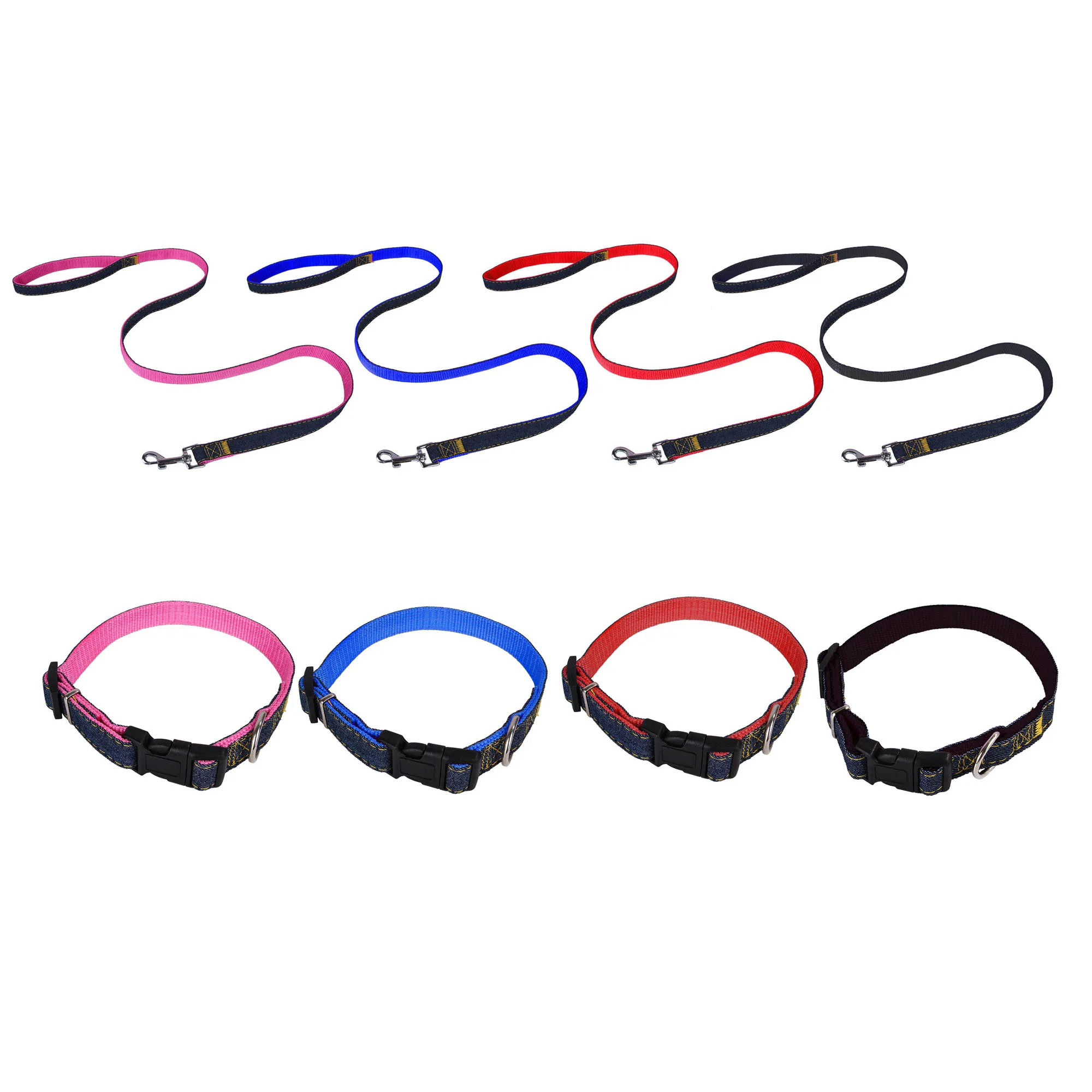 

Denim Dog Leash Nylon Pet Collar Rope Adjustable Fabric Training Lead Leashes For Small Medium Dogs Cat Pets Supplies B43401