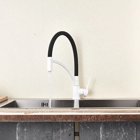 

Fashion Style Multi-color Kitchen Faucet Cold and hot water taps White 360 Rotation