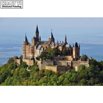 

Diamond Embroidery DIY Diamond Painting Cross Stitch Castle In The Forest 5D Needlework Diamond Mosaic Diamant Full Layout Decor