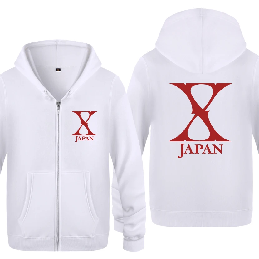 X-JAPAN рок-группа логотип толстовки Для мужчин Для мужчин флис молнии кардиганы толстовки с капюшоном - Цвет: BAY HOT