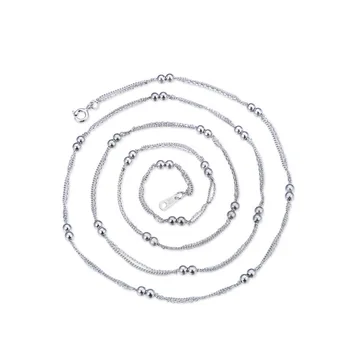 

YJAX002229 New S925 Pure Silver Jewelry Women 3.0 Car Flower Cross 30 Car Flower Side Chain 3.0 Double Pearl Ladies Necklace