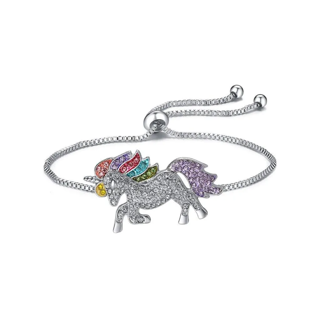 

2020 Personality fashion Unicorn Adjustable Bracelet Jewelry Crystal from Swarovskis For Women and female As Cute gifts