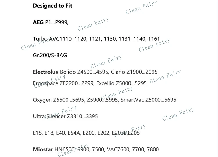 Замена мешка S Cleanfairy для FC8074 E200B E200M для Tornado Boldio 1500-4595 Электролюкс E203B E201B длинная Производительность E206B сумки