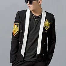 Настоящая роскошь menblack с белым воротником винтажные британским ветер события/короткие смокинг/для выступления/Размер Азии