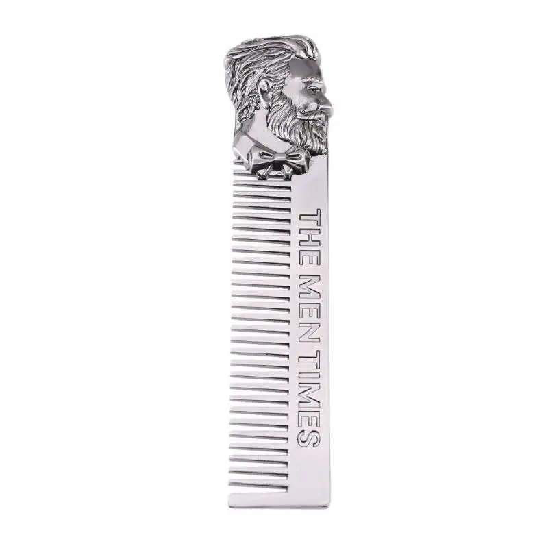 1pc Silver Beard Shaping Styling Template Durable Metal Beard Comb for Men Hair Beard Trimming Tools High Quality