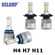 H4 H7 H11 COB LED Car Headlight Bulb Single Hi Lo Beam 8000LM 6500K Auto Led
