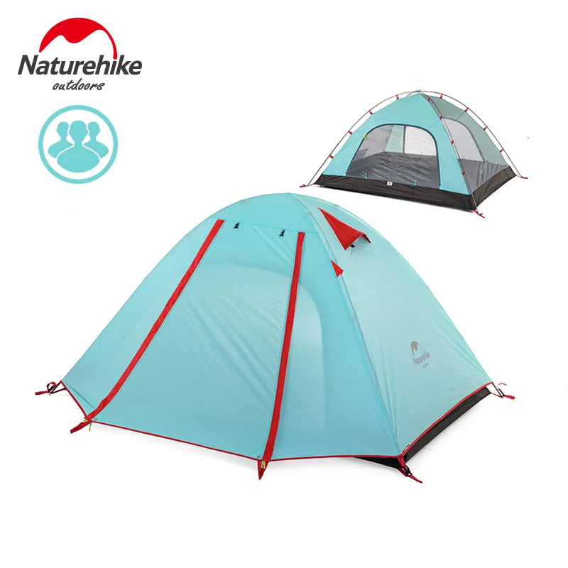 Палатка Naturehike туристическая на 2 4 человек алюминиевая двухслойная
