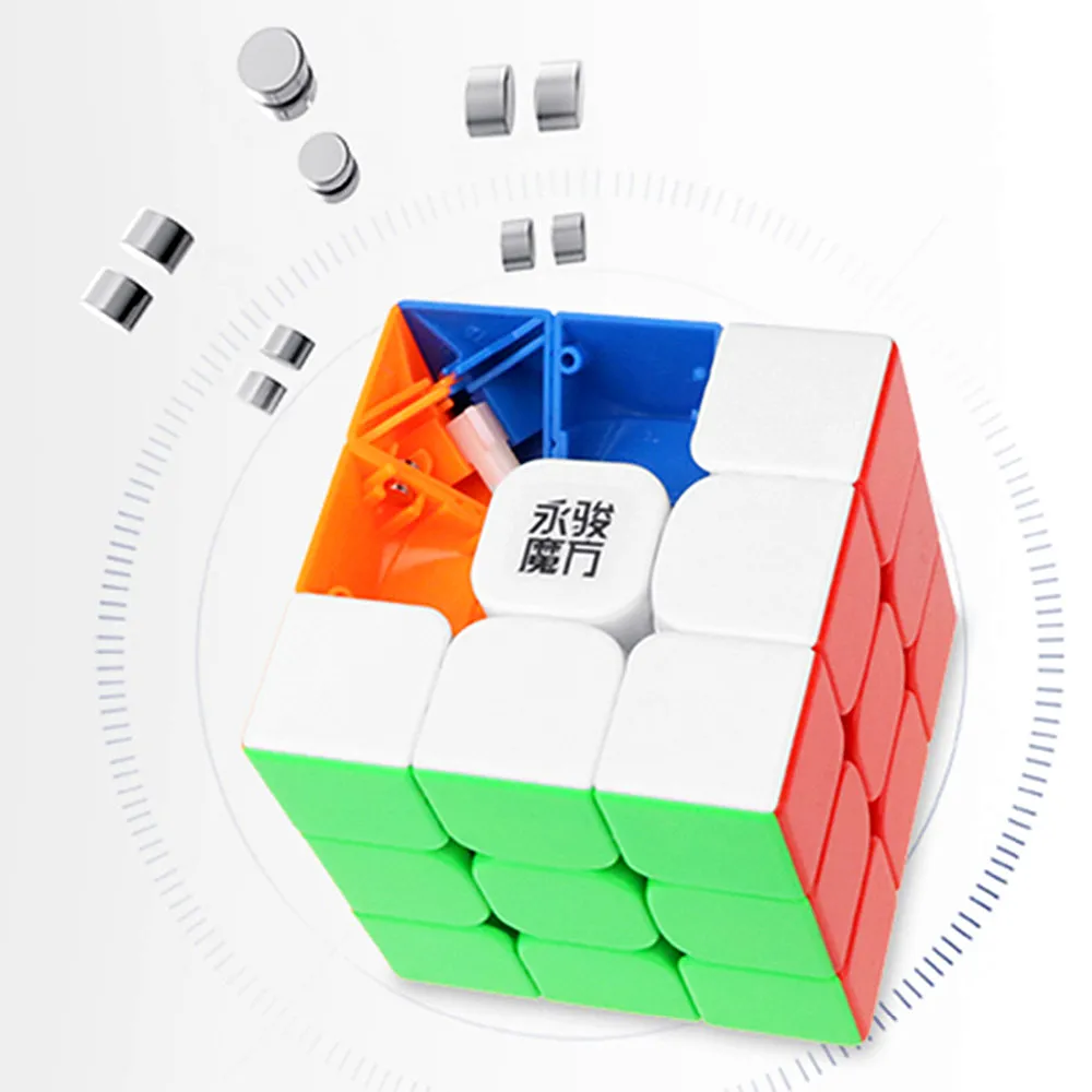

YONGJUN 2M 3X3X3 Magic cube Magnetic Cube Newest Original Professional Speed Cube Twist Educational Kid Toy With Free Stand