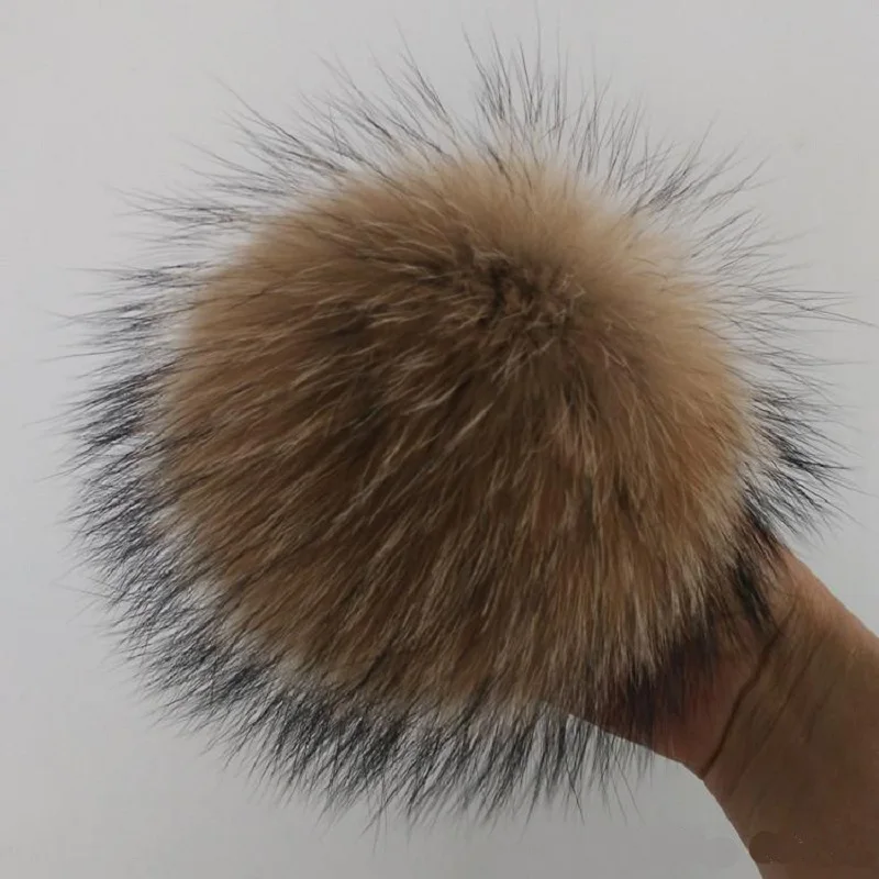 

DIY Genuine Real Fur Pompom Fur Pom Poms for Women Kids Beanie Hats Big Size Natural Hairy Ball Poms For Winter Knitted Hats Cap