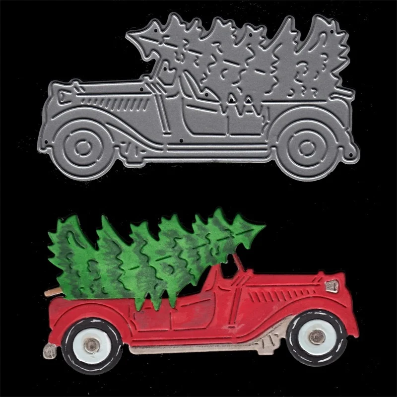 

Truck Carring Christmas Tree Metal Cutting Dies For DIY Scrapbooking Embossing Decorative Crafts Paper Cards Making New 2018 Die