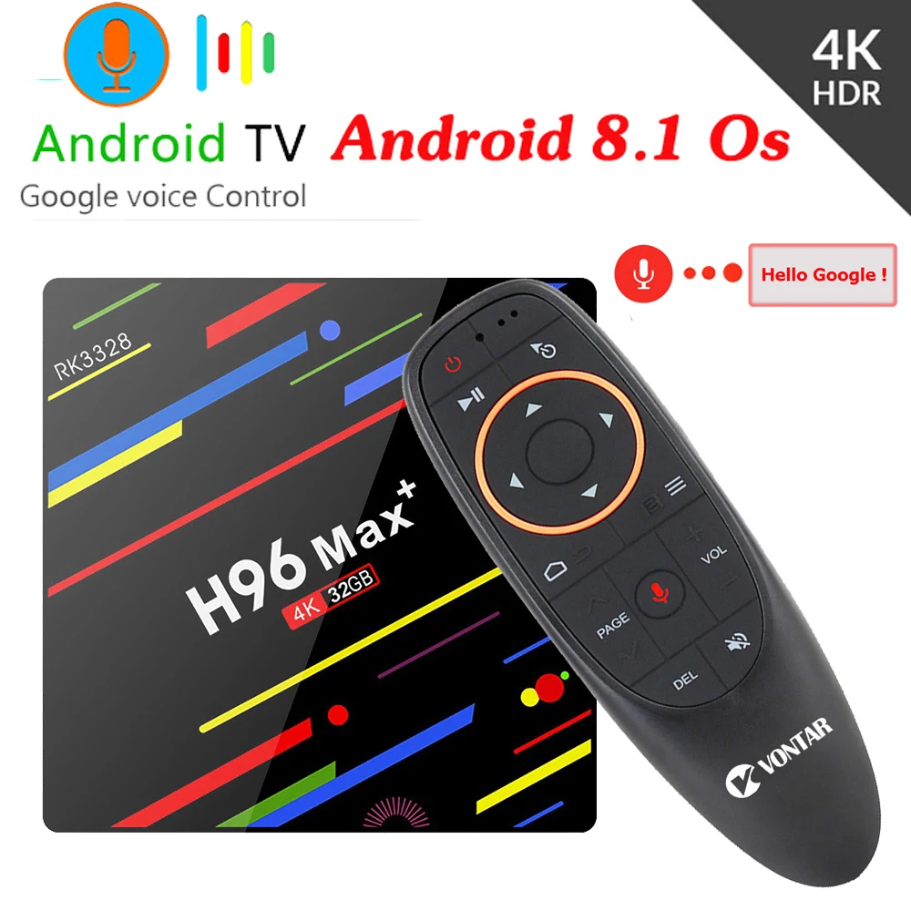 

H96 MAX Plus Android 8.1 smart TV Box 4GB RAM 32GB/64GB ROM Set Top Box RK3328 2.4G/5G Wifi 4K H.265 Media Player pk Mi TVBOX