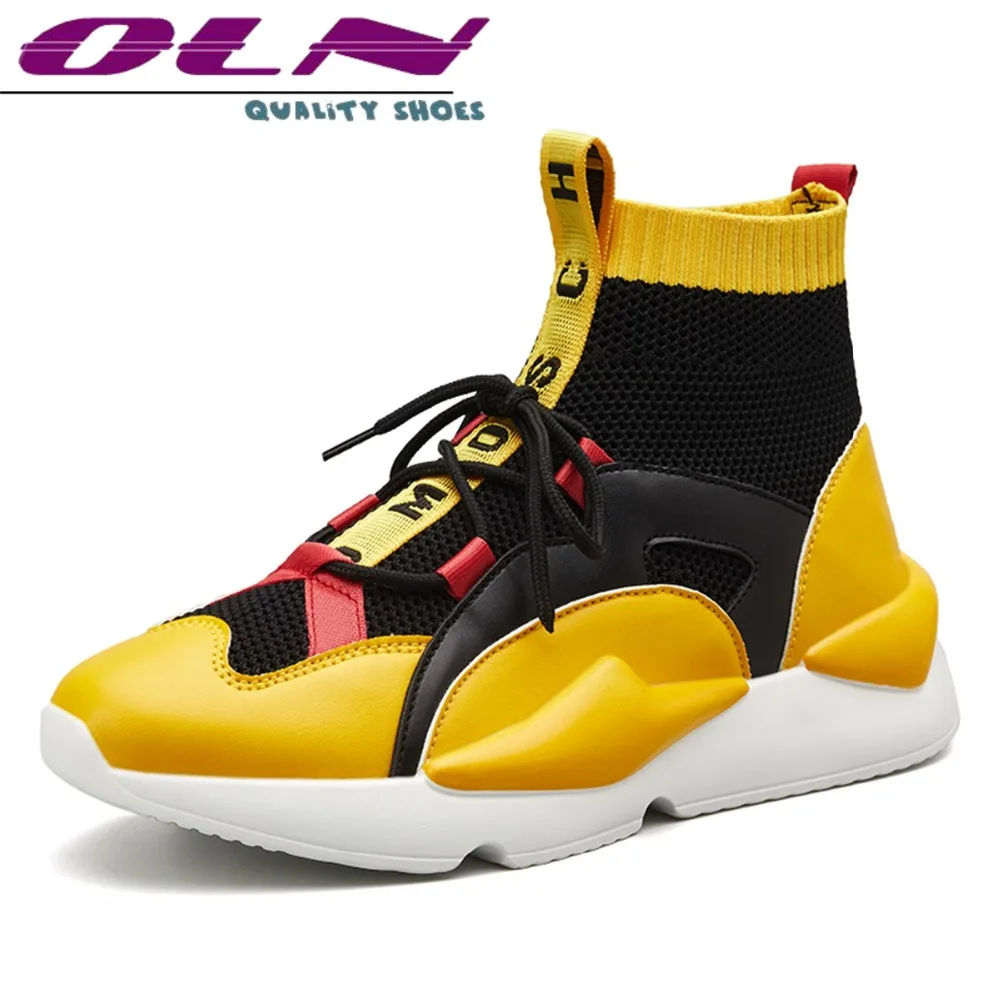 

OLN Fashion Casual Shoes Men 2018 Fly Weaving Sneakers Socks Mens Runing Sports Flyknit Sock-Like Shoes Slip on Boots Hot Sale