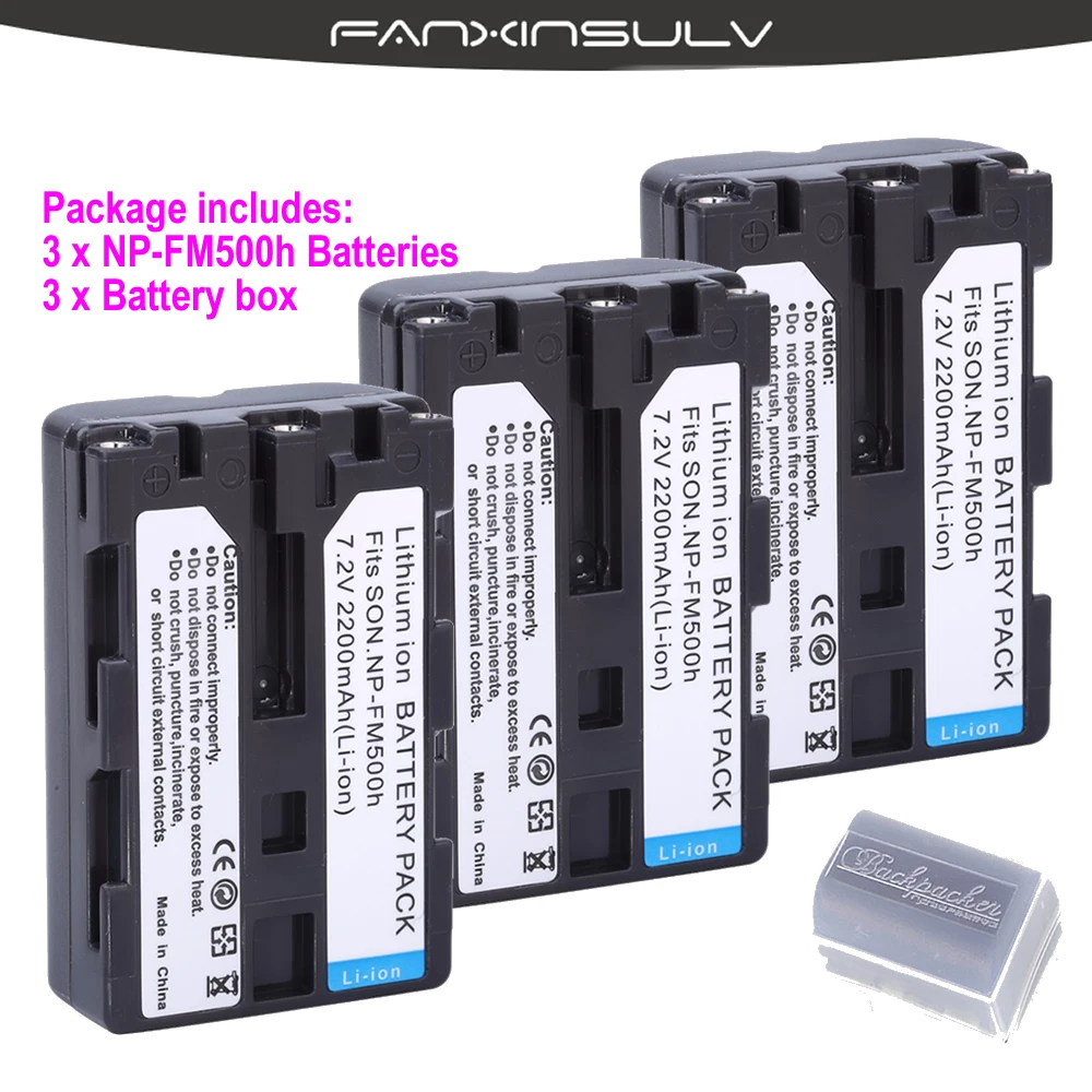 3x2200 mAh 7,2 V NP-FM500h NP FM500h батареи+ 3x Батарея коробка для SONY A77M2 A99 A900 A580 A200 A200K с возможностью отслеживания номер