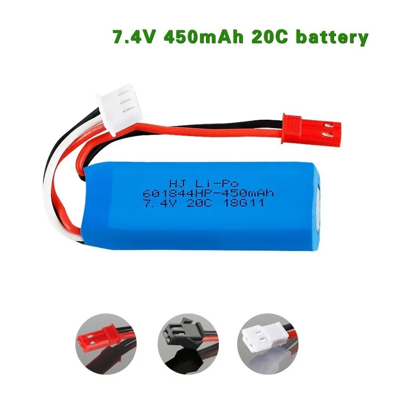 7,4 V 450mAh 20C Lipo батарея для WLtoys K969 K979 K989 K999 P929 P939 RC Car 2s 7,4 v батарея 1 шт/2 шт/3 шт/5 шт/10 шт