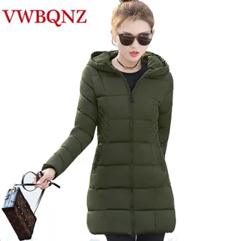 

Winter Jacket Women Thick Warm Parka Hooded Jacket Medium Long Slim Down Cotton Outerwear Plus Size Lady Casual Basics Tops 3XL