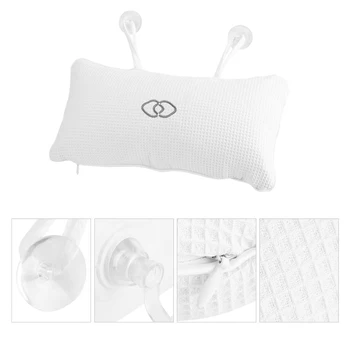 

Non-slip hydrotherapy massage bath pillow with suction cup support neck bathroom shower pillow Built-in PVC inflatable bag