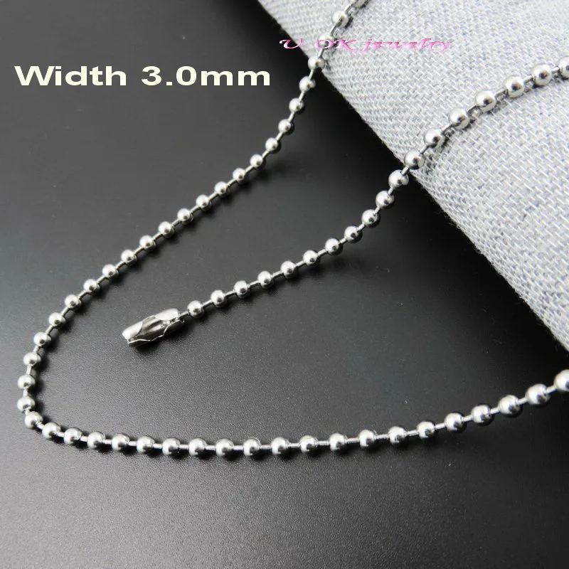 Customizes 3.0mm 16" 38" Length Ball Chain Bead Chains Stainless Steel