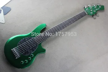 

Factory direct custom shop new Music Man Metall Green Color 9V Battery Active Pickups 6 String Bass guitar Free Shipping