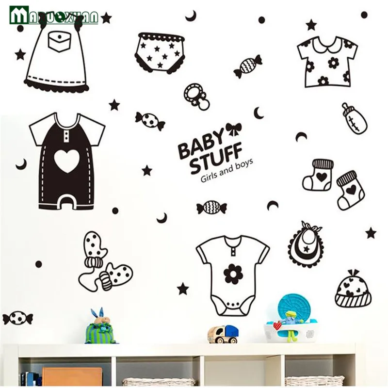 YunXi Children Baby Clothing Stickers Busines Shop Window Glass Sticker