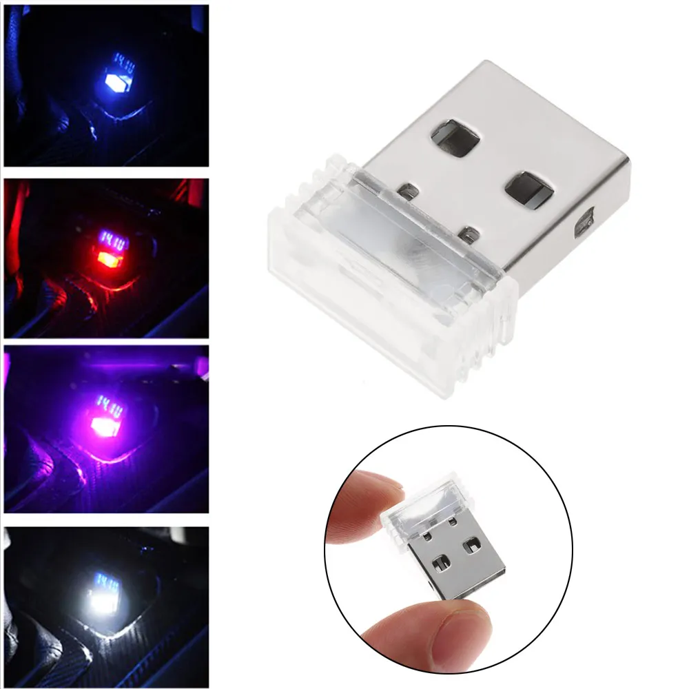 

New Car Styling Interior Decor Usb Atmosphere Light Mini Wireless Night Light Colorful LED Accessories Ambient Lamp